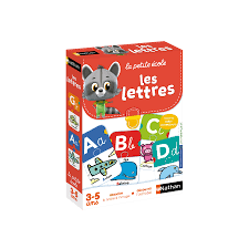 Livre La petite école – Les lettres de Nathan, avec des illustrations colorées et des activités pour aider les enfants à apprendre et à tracer les lettres de l’alphabet.
