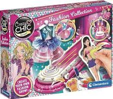 Kit de stylisme Crazy Chic Fashion Design avec pochoirs, silhouettes et accessoires créatifs.