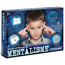 Coffret Secrets et Pouvoir du Mentalisme avec accessoires pour tours de mentalisme, cartes et guide pour maîtriser les techniques psychologiques.