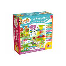 Coffret Lisciani Carotina Baby avec 10 jeux éducatifs colorés pour enfants dès 2 ans.