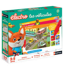 Jeu interactif NATHAN Electro Les Véhicules avec cartes colorées et éléments électroniques pour découvrir les véhicules.