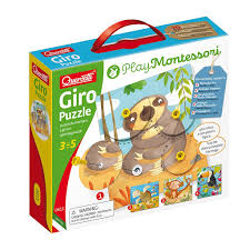 Quercetti Montessori Giro Puzzle avec pièces colorées pour construire et créer des formes.