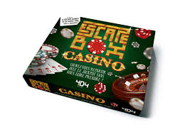 Jeu d’escape game Escape Box Casino avec boîte à énigmes et éléments de jeu.