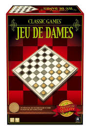 Jeu de Dames classique Fnac avec damier noir et blanc et pions pour jeu de société traditionnel