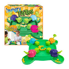 Jeu de société Hermex Tortues Affamées (Hungry Turtles) avec tortues et éléments de jeu colorés.