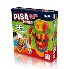 Jeu KS Games Pisa Tower – tour d’équilibre avec figurines colorées et dé pour jeu familial