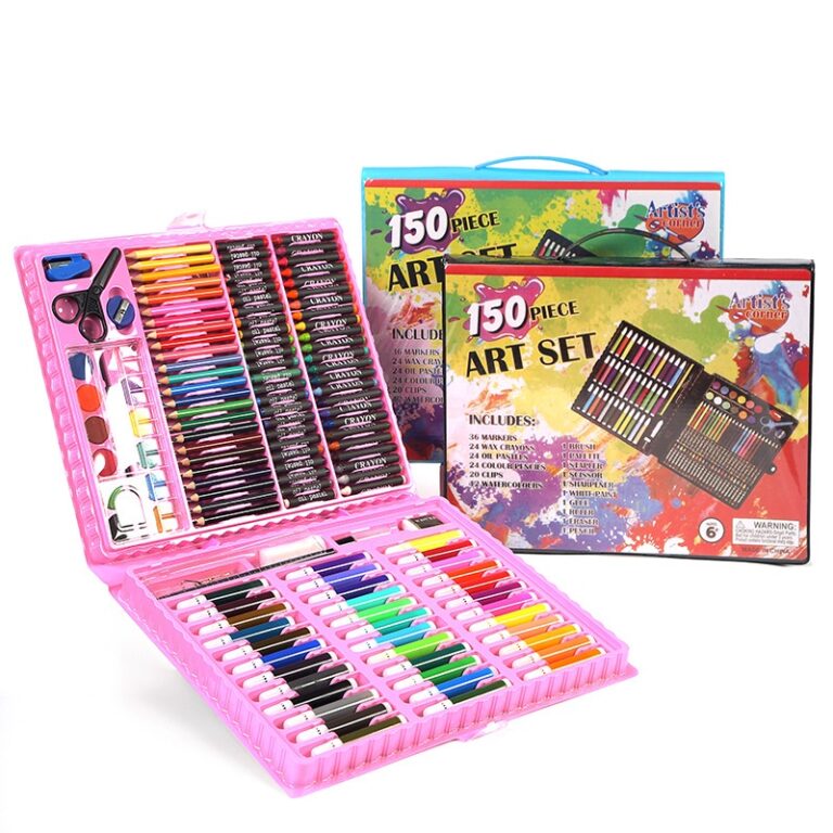 ART SET 150 pcs – kit artistique avec 150 accessoires pour le dessin et le coloriage.