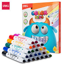 Feutres Deli 2 assortiments – couleurs vives et pointe fine pour enfants et adultes.