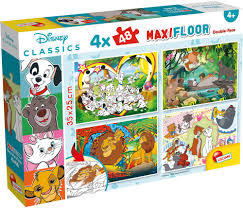 Puzzle Disney Classic 4 x 48 pièces 2 en 1 pour enfant dès 4 ans – coffret mixte avec personnages Disney