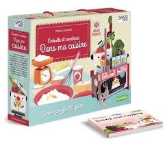 Emboîte et construit Dans ma cuisine – livre enfant avec puzzle 3D géant