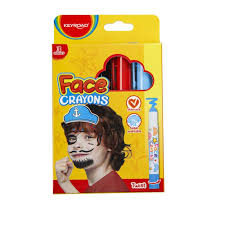 Blister 3 Crayons Maquillage Keyroad – Skin Safe, couleurs vives pour visage et corps, hypoallergénique et facile à appliquer.