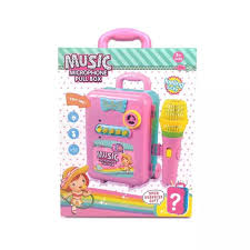 Music Microphone Pull Box jouet musical interactif pour bébé avec cordons sensoriels colorés