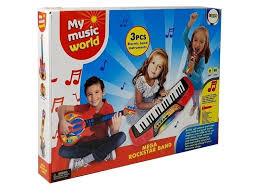 Coffret musical enfant 3 en 1 guitare clavier microphone