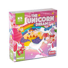 Puzzle The Unicorn Dream KS représentant une licorne dans un univers magique coloré.
