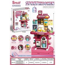 Cuisine enfant interactive 50 pièces avec spray vapeur – grande kitchen playset réaliste.