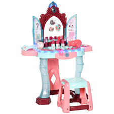 Vanity princesse pour enfants avec miroir lumineux et accessoires de maquillage jouet.