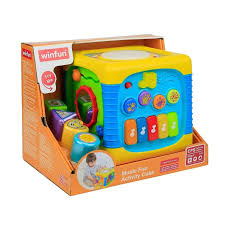Cube d’Activités Musicales Winfun, jouet interactif avec sons, lumières et formes pour enfants