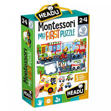 puzzle Montessori enfant HEADU avec pièces adaptées et illustrations colorées
