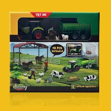 Kawong Ferme 48 pièces, jeu de construction ferme avec animaux pour enfants