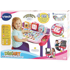 Magi Bureau Interactif 4 en 1 Rose avec piano, tableau et activités éducatives pour éveil et motricité