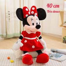 peluche Minnie Mouse rouge 40 cm douce avec robe rouge