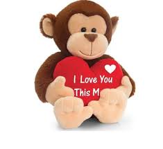 peluche singe avec cœur douce et mignonne pour cadeau enfant