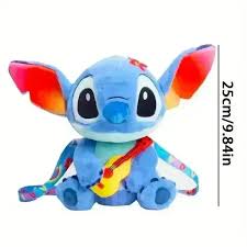 peluche Stitch avec guitare 25 cm douce et colorée pour enfant