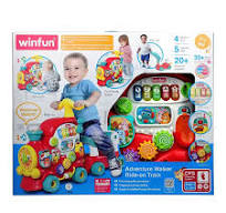 Train d’Aventure Interactif - WINFUN avec leviers, boutons et figurines mobiles pour éveil et motricité