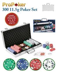 ProPoker Texas Hold'Em Poker Set 300 avec jetons professionnels de 11,5 g