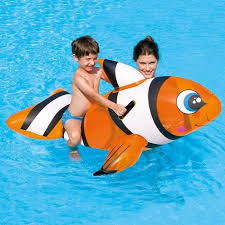 Bouée gonflable Bestway Clown Fish Ride-On 1,57 m x 94 cm pour enfants