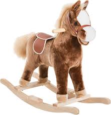 HOMCOM Cheval à Bascule Cheval de Cowboy Selle Grand Confort