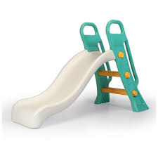 Toboggan Dolu vert et blanc pour enfants, 60.5x135x90 cm, sécurisé et durable.