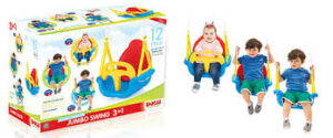 Jumbo Swing 3 en 1 Dolu, balançoire évolutive et sécurisée pour enfants.