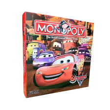 monopoly junior cars jeu enfant avec plateau coloré et personnages disney cars