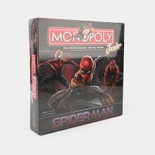 monopoly junior spiderman jeu enfant avec plateau coloré et univers marvel spiderman