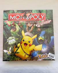 monopoly junior pokemon jeu enfant avec plateau coloré et personnages pokemon