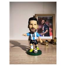 Figurine Bobblehead Lionel Messi à tête oscillante pour collection et décoration football.