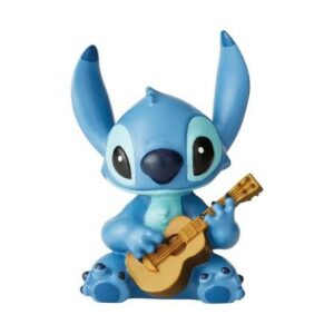 Mini figurine Stitch jouant de la guitare, décoration Disney colorée et objet de collection.
