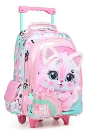 Sac à dos scolaire à roulettes Chimola 18 pouces Cat BT164