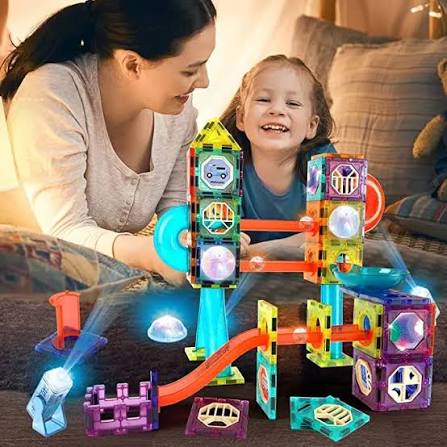 202 Pcs Magnetic Building Blocks jeu de construction magnétique éducatif 202 pièces pour enfants.
