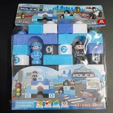 Blocs de Construction Police Generic avec figurines de policiers et accessoires de construction pour enfants