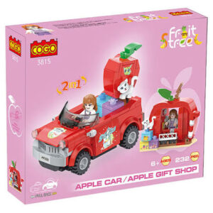 Cogo 2-in-1 Apple Car Gift Shop Building Blocks 232 pièces jeu de construction pour enfants