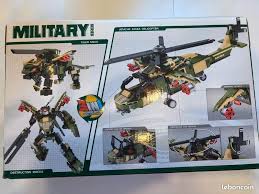 Jeu de Construction Militaire 3-en-1 Apache AH-64 en briques compatibles pour enfants