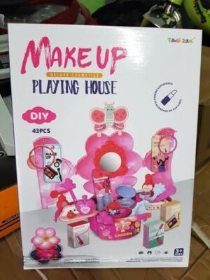 Coffret Make Up Deluxe Cosmetics Playing House 43 PCS avec accessoires de maquillage pour enfants.