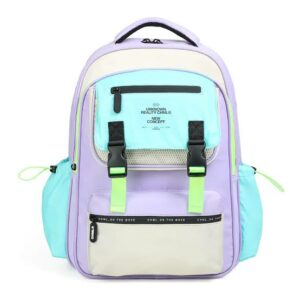 Sac à dos Colorblock 48cm nude aux couleurs pastel lilas turquoise et beige